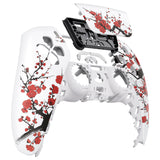 eXtremeRate Replacement Front Housing Shell with Touch Pad Cover for PS5 Controller BDM-010/020/030/040/050/060 - Winter Blossom - ZPFT1108G4
