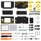 eXtremeRate The Great GOLDEN Wave Off Kanagawa - Black Replacement Full Housing Shell for Nintendo DS Lite, Custom Handheld Console Case Cover with Buttons, Screen Lens for Nintendo DS Lite NDSL - Console NOT Included - DSLT1002