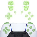 eXtremeRate Replacement Full Set Buttons for PS5 Controller BDM-030/040/050/060 - Clear Light Green - JPF1048G3