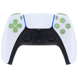 eXtremeRate Replacement Full Set Buttons for PS5 Controller BDM-030/040/050/060 - Clear Light Green - JPF1048G3