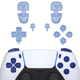 eXtremeRate Replacement Full Set Buttons for PS5 Controller BDM-030/040/050/060 - Crystal Clear Light Blue - JPF1047G3