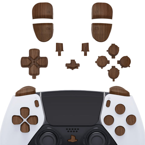 eXtremeRate Replacement D-pad R1 L1 R2 L2 Triggers Share Options Home Face Buttons Compatible with ps5 Edge Controller, Wood Grain Full Set Buttons Compatible with ps5 Edge Controller - JXTEGS001