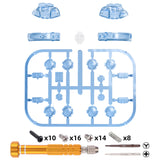 eXtremeRate Replacement ABXY Direction Keys SR SL L R ZR ZL Trigger Buttons, Full Set Buttons for NS Switch JoyCon & OLED JoyCon - Crystal Clear Light Blue - AJ240