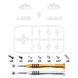 eXtremeRate Clear Replacement ABXY Home Capture Plus Minus Keys Dpad L R ZL ZR Trigger for NS Switch Lite, Full Set Buttons Repair Kits with Tools for NS Switch Lite - HL406