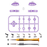 eXtremeRate Clear Atomic Purple Replacement ABXY Home Capture Plus Minus Keys Dpad L R ZL ZR Trigger for NS Switch Lite, Full Set Buttons Repair Kits with Tools for NS Switch Lite - HL408