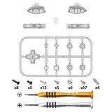 eXtremeRate Clear Black Replacement ABXY Home Capture Plus Minus Keys Dpad L R ZL ZR Trigger for NS Switch Lite, Full Set Buttons Repair Kits with Tools for NS Switch Lite - HL412