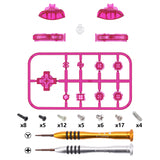 eXtremeRate Clear Candy Pink Replacement ABXY Home Capture Plus Minus Keys Dpad L R ZL ZR Trigger for NS Switch Lite, Full Set Buttons Repair Kits with Tools for NS Switch Lite - HL414