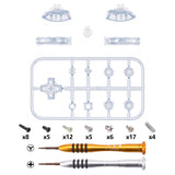 eXtremeRate Clear Glacier Blue Replacement ABXY Home Capture Plus Minus Keys Dpad L R ZL ZR Trigger for NS Switch Lite, Full Set Buttons Repair Kits with Tools for NS Switch Lite - HL407