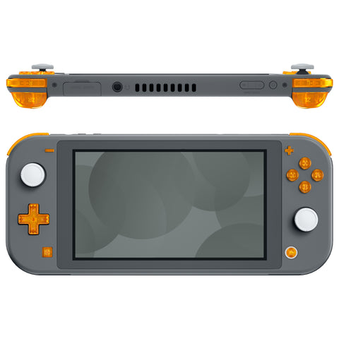 eXtremeRate Clear Orange Replacement ABXY Home Capture Plus Minus Keys Dpad L R ZL ZR Trigger for NS Switch Lite, Full Set Buttons Repair Kits with Tools for NS Switch Lite - HL413