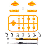 eXtremeRate Clear Orange Replacement ABXY Home Capture Plus Minus Keys Dpad L R ZL ZR Trigger for NS Switch Lite, Full Set Buttons Repair Kits with Tools for NS Switch Lite - HL413