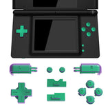 eXtremeRate Chameleon Green Purple Replacement Full Set Buttons for Nintendo DS Lite Handheld Console, Custom D-pad A B X Y Start Select R L Power Volume Keys for Nintendo DS Lite NDSL - Console NOT Included - DSLJ1007