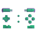 eXtremeRate Chameleon Green Purple Replacement Full Set Buttons for Nintendo DS Lite Handheld Console, Custom D-pad A B X Y Start Select R L Power Volume Keys for Nintendo DS Lite NDSL - Console NOT Included - DSLJ1007