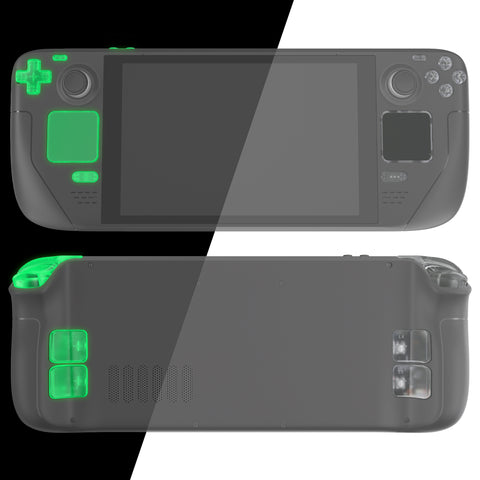 eXtremeRate Glow in Dark - Green Replacement Full Set Buttons for Steam Deck LCD - JESDM015