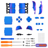 eXtremeRate Replacement Full Set Buttons for Steam Deck OLED Handheld Console - Chameleon Purple Blue - JQCSLP001