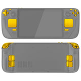 eXtremeRate Replacement Full Set Buttons for Steam Deck OLED Handheld Console - Chrome Gold - Green - JQCSLD001