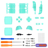 eXtremeRate Replacement Full Set Buttons for Steam Deck OLED Handheld Console - Clear Emerald Green - JQCSLM004