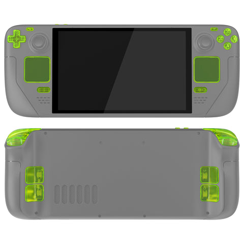 eXtremeRate Replacement Full Set Buttons for Steam Deck OLED Handheld Console - Clear Lime Green - JQCSLM008