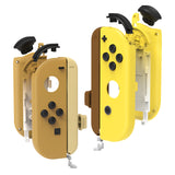 eXtremeRate Replacement Full Set Shell Case with Buttons & Wrist Strap Cover for Joycon of NS Switch - Monsters Brown & Yellow - CP340