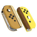 eXtremeRate Replacement Full Set Shell Case with Buttons & Wrist Strap Cover for Joycon of NS Switch - Monsters Brown & Yellow - CP340