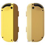 eXtremeRate Replacement Full Set Shell Case with Buttons & Wrist Strap Cover for Joycon of NS Switch - Monsters Brown & Yellow - CP340