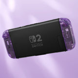 eXtremeRate DIY Replacement Full Set Shell Case with Buttons for Joycon 2 of Nintendo Switch 2 - Deluxe Version - Clear Atomic Purple - AWHNTM001