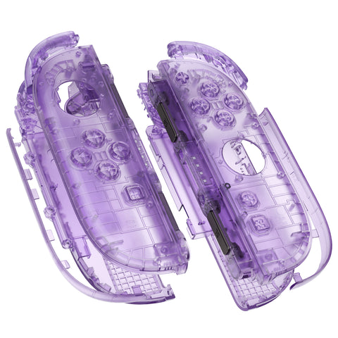 eXtremeRate DIY Replacement Full Set Shell Case with Buttons for Joycon 2 of Nintendo Switch 2 - Deluxe Version - Clear Atomic Purple - AWHNTM001