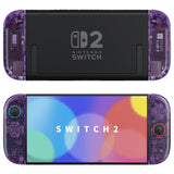 eXtremeRate DIY Replacement Full Set Shell Case with Buttons for Joycon 2 of Nintendo Switch 2 - Deluxe Version - Clear Atomic Purple - AWHNTM001