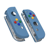 eXtremeRate Soft Touch Grip Airforce Blue Joycon Handheld Controller Housing with ABXY Direction Buttons, DIY Replacement Shell Case for NS Switch JoyCon & OLED JoyCon - Console Shell NOT Included - CP324