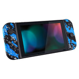 eXtremeRate Blue Coating Splash Patterned Handheld Controller Housing with Buttons, DIY Replacement Shell Case for NS Switch JoyCon & OLED JoyCon – Joycon and Console NOT Included - CS205