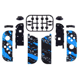 eXtremeRate Blue Coating Splash Patterned Handheld Controller Housing with Buttons, DIY Replacement Shell Case for NS Switch JoyCon & OLED JoyCon – Joycon and Console NOT Included - CS205