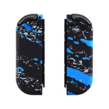 eXtremeRate Blue Coating Splash Patterned Handheld Controller Housing with Buttons, DIY Replacement Shell Case for NS Switch JoyCon & OLED JoyCon – Joycon and Console NOT Included - CS205