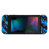 eXtremeRate Blue Coating Splash Patterned Handheld Controller Housing with Buttons, DIY Replacement Shell Case for NS Switch JoyCon & OLED JoyCon – Joycon and Console NOT Included - CS205