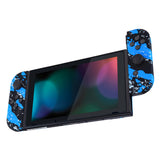 eXtremeRate Blue Coating Splash Patterned Handheld Controller Housing with Buttons, DIY Replacement Shell Case for NS Switch JoyCon & OLED JoyCon – Joycon and Console NOT Included - CS205