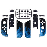 eXtremeRate Soft Touch Grip Blue Flame Handheld Controller Housing With Full Set Buttons DIY Replacement Shell Case for NS Switch JoyCon & OLED JoyCon - Console Shell NOT Included - CT101