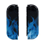 eXtremeRate Soft Touch Grip Blue Flame Handheld Controller Housing With Full Set Buttons DIY Replacement Shell Case for NS Switch JoyCon & OLED JoyCon - Console Shell NOT Included - CT101