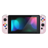 eXtremeRate Soft Touch Grip Cherry Blossoms Petals Patterned Joycon Handheld Controller Housing with Coloful Buttons, DIY Replacement Shell Case for NS Switch JoyCon & OLED JoyCon – Joycon and Console NOT Included - CT109