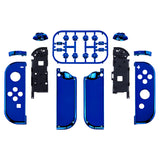 eXtremeRate Chrome Blue Handheld Controller Housing With Full Set Buttons DIY Replacement Shell Case for NS Switch JoyCon & OLED JoyCon - Console Shell NOT Included - CD404