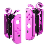 eXtremeRate Chrome Pink Glossy Joycon Handheld Controller Housing with Full Set Buttons, DIY Replacement Shell Case for NS Switch JoyCon & OLED JoyCon - Console Shell NOT Included - CD406