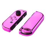 eXtremeRate Chrome Pink Glossy Joycon Handheld Controller Housing with Full Set Buttons, DIY Replacement Shell Case for NS Switch JoyCon & OLED JoyCon - Console Shell NOT Included - CD406