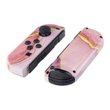 eXtremeRate Cosmic Pink Gold Marble Effect Joycon Handheld Controller Housing with Buttons, DIY Replacement Shell Case for NS Switch JoyCon & OLED JoyCon – Joycon and Console NOT Included - CT112