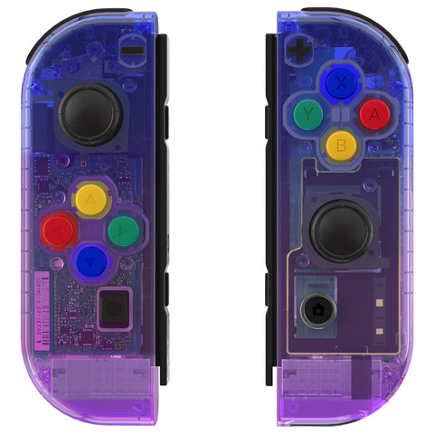 eXtremeRate Gradient Translucent Bluebell Joycon Handheld Controller Housing with Full Set Buttons, DIY Replacement Shell Case for NS Switch JoyCon & OLED JoyCon - Console Shell NOT Included - CP339