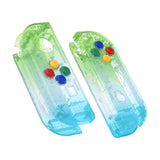 eXtremeRate Gradient Translucent Green Blue Joycon Handheld Controller Housing with Full Set Buttons, DIY Replacement Shell Case for NS Switch JoyCon & OLED JoyCon - Console Shell NOT Included - CP338