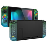 eXtremeRate Gradient Translucent Green Blue Joycon Handheld Controller Housing with Full Set Buttons, DIY Replacement Shell Case for NS Switch JoyCon & OLED JoyCon - Console Shell NOT Included - CP338