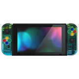 eXtremeRate Gradient Translucent Green Blue Joycon Handheld Controller Housing with Full Set Buttons, DIY Replacement Shell Case for NS Switch JoyCon & OLED JoyCon - Console Shell NOT Included - CP338