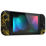 eXtremeRate The Great GOLDEN Wave Off Kanagawa - Black Effect Joycon Handheld Controller Housing with Buttons, DIY Replacement Shell Case for NS Switch JoyCon & OLED JoyCon – Joycon and Console NOT Included - CT119