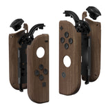 eXtremeRate Soft Touch Grip Wood Grain Handheld Controller Housing With Full Set Buttons DIY Replacement Shell Case for NS Switch JoyCon & OLED JoyCon - Console Shell NOT Included - CS201