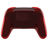 eXtremeRate Crystal Clear Red Faceplate Backplate Handles for NS Switch Pro Controller - Controller NOT Included - FRP364