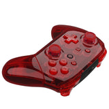 eXtremeRate Crystal Clear Red Faceplate Backplate Handles for NS Switch Pro Controller - Controller NOT Included - FRP364