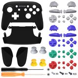 eXtremeRate Classic SwitchCube Style - Black Faceplate Backplate Handles for Switch Pro Controller - Controller NOT Included - FRY003