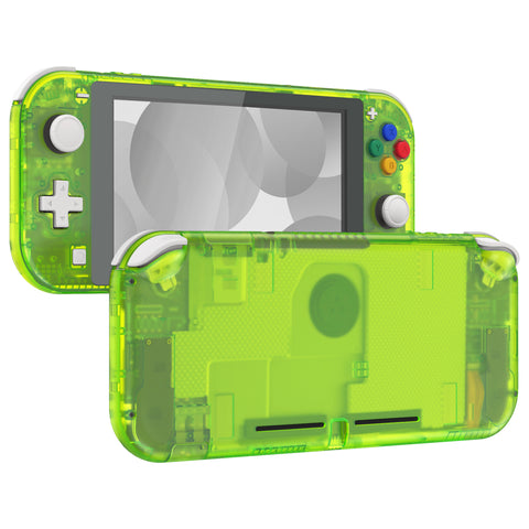 eXtremeRate Clear Lime Green DIY Replacement Shell for NS Switch Lite, NSL Handheld Controller Housing with Screen Protector, Custom Case Cover for NS Switch Lite - DLM514